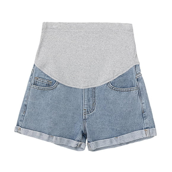 Women Summer Shorts Pregnant Denim Holes Pants Stretch Belly Maternity Clothes