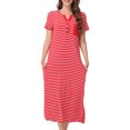thumbnail image 2 of Longues Chemises de Nuit pour Femmes Robe de Nuit d'Été Confortable à Col Rond pour Femmes Ample à Manches Courtes Vêtements de Maison, 2 of 6