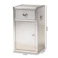 thumbnail image 3 of Baxton Studio Serge Armoire de Rangement d'Accent en Métal Argenté à 1 Porte, 3 of 11