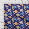 thumbnail image 2 of oneOone Rayon Navy Blue Fabric Beach Craft Projects Decor Fabric Printed By The Yard 56 Inch Wide, 2 of 4