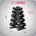 thumbnail image 3 of HolaHatha 5, 8, 10, 12 & 15 lb Hexagonal Dumbbell Weight Set with Rack, Black, 3 of 11