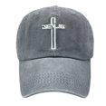 thumbnail image 3 of Embroidered Christian Jesus Cross Hat for Men Women, Vintage Washed Dad Hats Adjustable Baseball Cap, 3 of 6