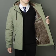 NTACZA Jackets for Men Winter Sherpa Lined Hooded Green Puffer Jacket Thermal Quilted Jacket Coats for Men Fashion,XXXXXL