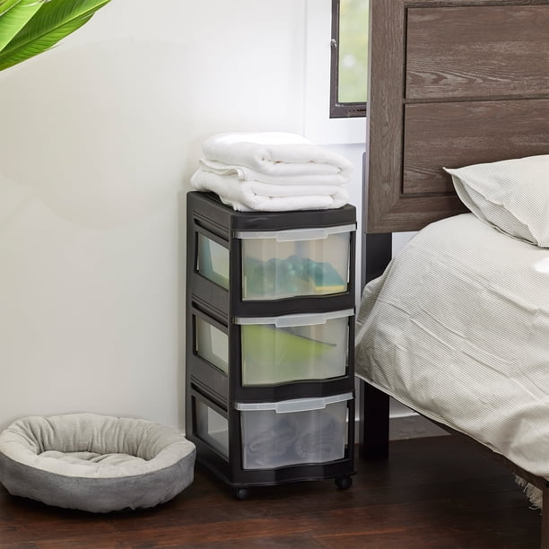 Life Story Classic 3 Shelf Storage Organizer Plastic Drawers