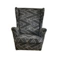 thumbnail image 4 of Abbracc Nonslip Wingback Chair Cover Washable Modern Reusable 1 Seater Polyester Stretch Black Gray, 4 of 9