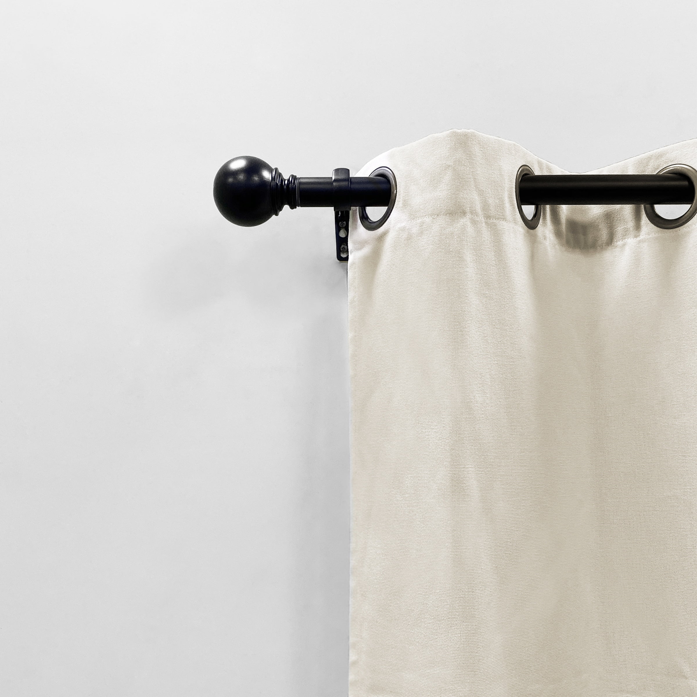 Mainstays 1” Black Ball Adjustable Curtain Rod, 30”-84”