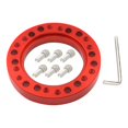 thumbnail image 1 of DYNWAVECA Aluminum Alloy Car Steering Wheel Hub Adapter Spacer Pad, with 6 Screws Universal Steering Accessories Parts Racing Car Conversion Spacer , Red, 1 of 6