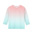 thumbnail image 3 of Posijego Garçons Filles T-Shirt à Manches 3/4 Imprimé Col Rond T-Shirts d'Été Hauts Décontractés pour Enfants, 3 of 4