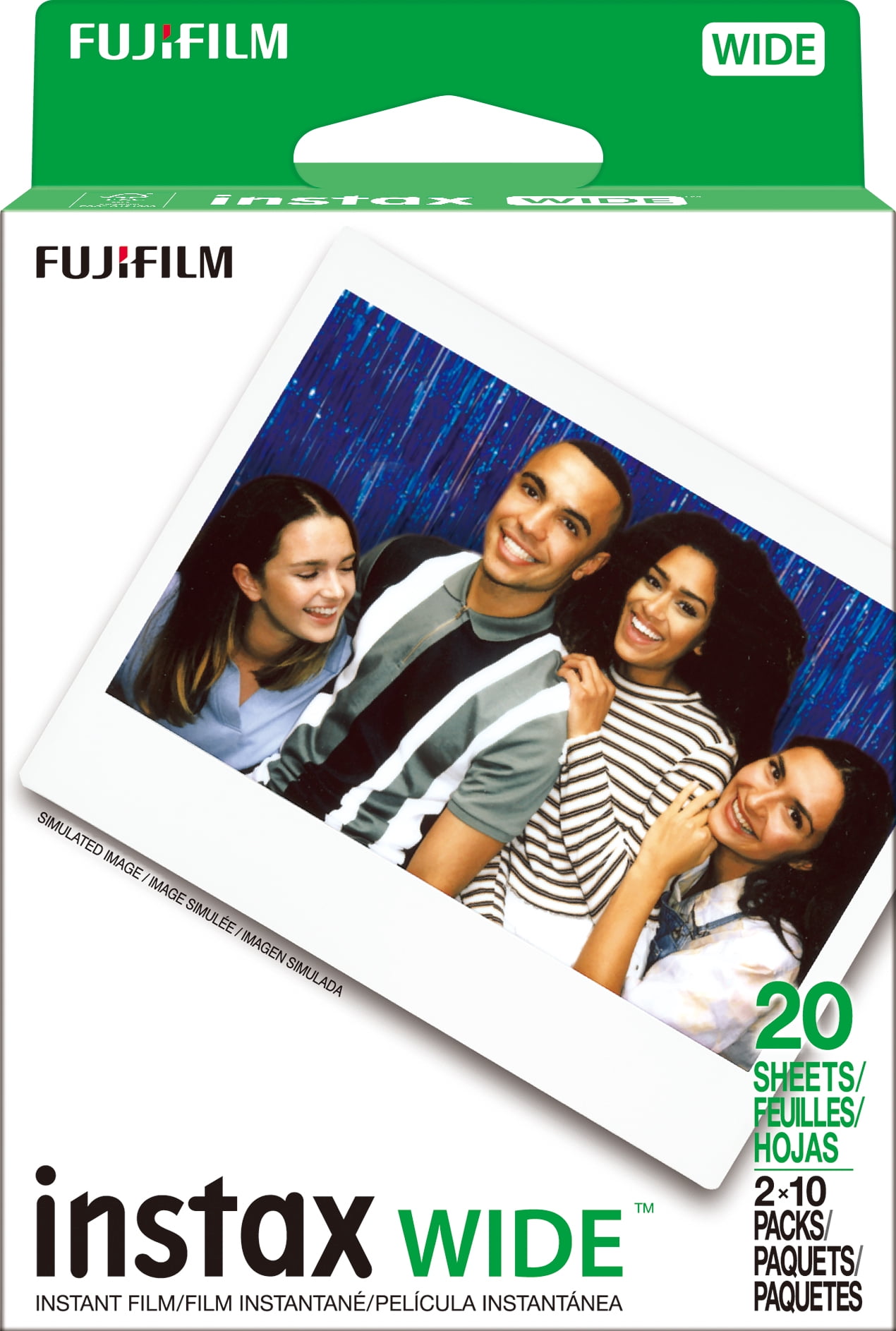 Ensemble de 2 paquets de films instantanés FUJIFILM instax WIDE (20 poses)