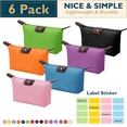 thumbnail image 1 of ComfiTime Makeup Bag - 6 Pack Travel Pouch, Waterproof Cosmetic Pouch, Cosmetic Bag, Small Travel Makeup Bag, Makeup Pouch, Toiletry Bag for Women, Men and Kids, Multi-Purpose Nylon Zipper Bag, 1 of 12