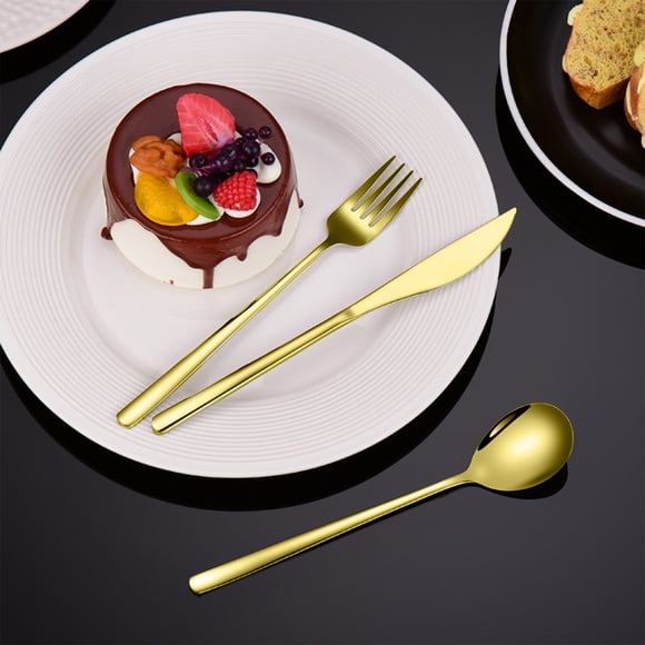 TopLLC Kitchen Gadgets Stainless Steel Knife Fork And Spoon Western Style Steak Fork Set Household Stainless Steel Spoon European Style Dinner Knife Three Piece Set Stainless Steel Cutlery