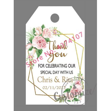 Etiquetas personalizadas de papel perlado para boda, etiquetas, recuerdos de dulces, cumpleaños, bautismo, tu foto, 100 unidades por juego