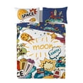 thumbnail image 1 of Ensemble de housse de couette Moon Space de Gouchee Home – Literie pour enfants 2 pièces avec motif réversible sur le thème de l'espace, 1 of 4
