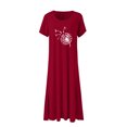 thumbnail image 3 of Pompotops Womens Beach Pullover Boho Sundress Short Sleeve Loose Long Dress, 3 of 5