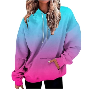 awzxde Chandails à Capuchon Grande Taille pour Femmes, Mode, Uni, Capuchon, Cordon de Serrage, avec Poche, Chandail à Capuchon, Rouge Melon D\'eau, TG