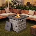 thumbnail image 2 of Gymax Table de Foyer au Propane en Rotin de 29 Po avec Roches de Lave et Housse de Protection, Cadre en Métal, 2 of 10