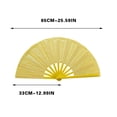 thumbnail image 1 of Btomtd 33cm Golden Glitter Solid Color Fan Martial Arts And Dance Props, Yellow, 1 of 3