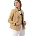 thumbnail image 1 of INSPIRE CHIC Caban Court d'Hiver pour Femme à Revers Cranté en V, Double Boutonnage, 1 of 7