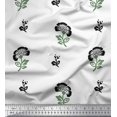 thumbnail image 1 of Soimoi Polyester Crepe Fabric Leaves & Floral Block Decor Fabric Printed Yard 52 Inch Wide, 1 of 3