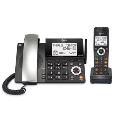 AT&T DECT 6.0 Corded/Cordless Home Phone with 1-Handset and Answering Machine, Smart Call Blocker, Caller ID, Large Backlit Display, Big Button, Spea