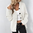 thumbnail image 5 of IROINID Women's Short Cardigan Open Front Jacket Solid Color Long Sleeve Leisure Loose Dark Color Rope Knitting Cardigan Jacket, White, 5 of 5
