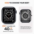 thumbnail image 2 of XiHAMA 2 in 1 Waterproof Case Compatible with Apple Watch Screen Protector 44mm SE 2nd Gen Series 6 5 4, 360 Protective Glass Face Cover Hard PC Bumper + Back Frame for Watch Accessories, 2 of 8
