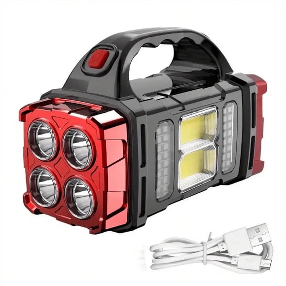 Yhmxh Appareils Ménagers Multifonctionnels Lampe Solaire à DEL de Camping Multifonctionnelle COB d'Urgence Extérieure Portative Projecteur de Recherche Solaire à Chargement USB Éclairage de Camping Extérieur Lampe de Poche Floodlight Floodlight