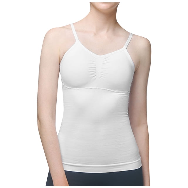 Dealovy Tank Tops for Women Belly Control Shapewear Seamless Body Shaper Workout V-Neck Cami Tops