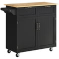 thumbnail image 1 of HOMCOM Îlot de Cuisine Roulant avec Armoire de Rangement, Tiroirs, Porte-Serviettes, 1 of 10