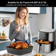 thumbnail image 3 of PINTAUR 9-Inch Square Silicone Liners for Large Air Fryer 2Pack, Silicone Pot Baking Accessories for Chefman 6 to 8.5QT, Reusable Air Fryer Tray Insert for Oven Microwave Accessories, 3 of 7