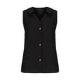 thumbnail image 4 of Tank Top for Women, Womens Solid Button V-Neck Tank Top, 4 of 7