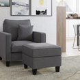 thumbnail image 4 of Georgia Linen-Like Upholstered Accent Chair & Ottoman Set, 4 of 6