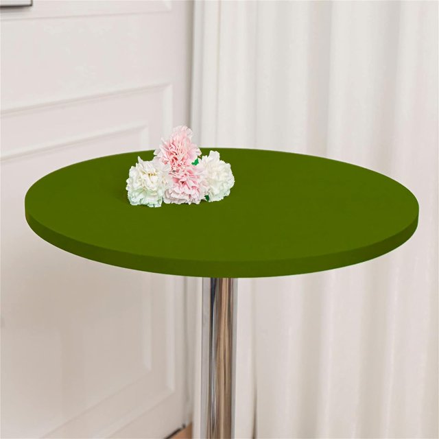 ORUYROP 2-Pack Cocktail Round Table Topper Cap Spandex Fitted Stretch Cocktail Tablecloth Tight Stretchable Elastic for Weddings Banquets Events Parties Restaurants(Size:120cm,Color:Blackish G