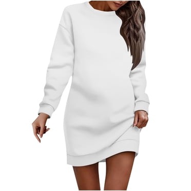 Gspmoly Robes pour Femmes, Robe Chandail Imprimée à Col Rond et Manches Courtes pour Femmes, Robes de Travail pour Femmes Offres du Jour