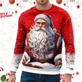thumbnail image 4 of Ediodpoh T-Shirt de Sport à Col Rond pour Homme de Noël à Manches Courtes d'Hiver T-Shirt de Sport à Col Rond Chandail à Col Rond pour Homme Rouge_003 m, 4 of 4