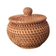 thumbnail image 2 of Luzkey Rattan Storage Basket,Multipurpose,Handmade,Desktop Storage Basket Wicker Basket Bin with Lid for Kitchen Home Entryway Shelf jar, 2 of 8