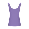 thumbnail image 4 of Penkiiy Womens U-Neck Ribbed Tank Tops Sleeveless Crop Tops Summer Clothes 2XL Purple, 4 of 6