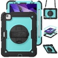 thumbnail image 1 of XYX For iPad Air 5th/4th Generation 10.9 inch 2022/2020 Case, 360 Rotating Shockproof Cover with Stand, Screen Protector, Shoulder Strap, Sky Blue PC, 1 of 7