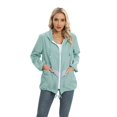 thumbnail image 4 of Liquidation! Veste Fine de Printemps pour Femmes Mode Veste Imperméable Manteau Isolé Coupe-Vent Extérieur Noir 2TG, 4 of 11