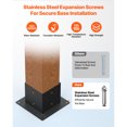 thumbnail image 4 of KFFKFF Pergola Bracket Kit, 4x4 Inch (Inner Size 3.5x3.5), 4 Pcs 3-Way Heavy Duty Corner Bracket Woodworks DIY Post Base Kit, 4 of 9