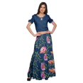 thumbnail image 1 of Moomaya Printed Rayon Cold Shoulder Crop Top And Skirt Ethnic Set For Women, 1 of 6