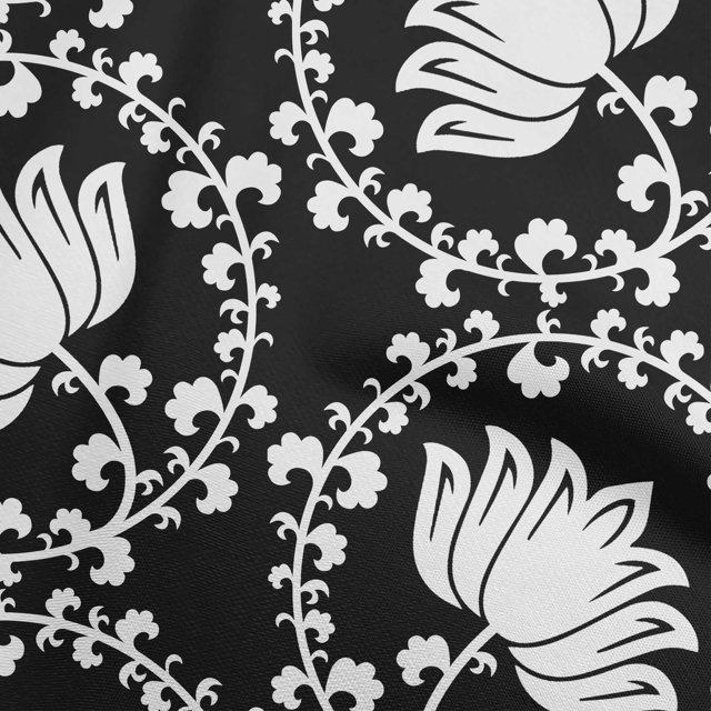 oneOone Rayon Black Fabric Asian Block Fabric For Sewing Printed Craft Fabric By The Yard 56 Inch Wide