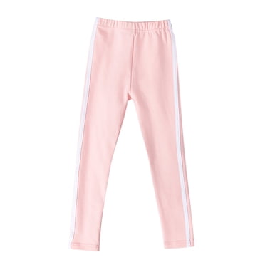 GPOECD Girls Leggings Soft Stretchy Full Length Comfortable Footless Tights Pants for Active Play and Everyday Wear Pink,3-4 Years