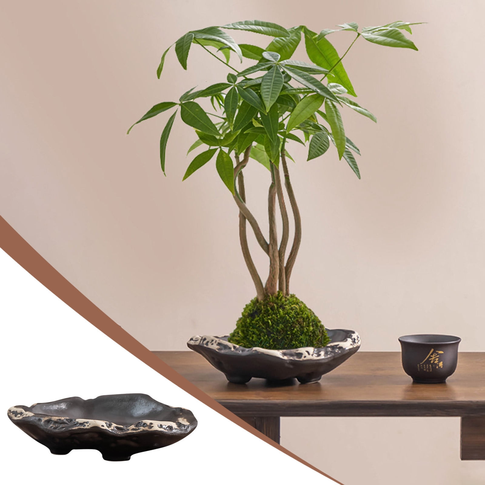 Large Water Culture Flower Pot, Ceramic High Foot Plant Pot, Indoor Outdoor Desktop Flower Container, Garden Planter, Efficient Watering Plant Pot, Decorative Flower Pot