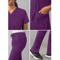 thumbnail image 4 of Adar Addition Go-Basic Scrub Set For Women - Slim V-Neck Scrub Top & Skinny Cargo Scrub Pants, 4 of 7