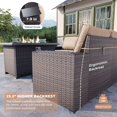 thumbnail image 4 of Kullavik 7 Pieces Outdoor Patio Furniture Set with 43" Gas Propane Fire Pit Table PE Wicker Rattan Sectional Sofa Patio Conversation Sets,Sand, 4 of 9