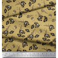 thumbnail image 3 of Soimoi Brown Rayon Fabric Leaves & Floral Decor Fabric Printed BTY 42 Inch Wide, 3 of 3