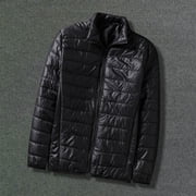 Viluyesy Men's Lightweight Packable Puffer Jacket Hooded Quilted Puffer Winter Warm Coat Softshell Windbreaker Outerwear Black 3XL