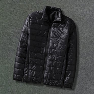 Styesk Jackets for Men Solid Color Puffer Jacket Zipper Up Warm Jackets Casual Comfy Wind Breaker Jackets Outdoor Plus Size Work Coats with Pockets