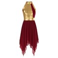 thumbnail image 1 of Nyeemya Robe de Danse Sans Manches Ourlet Asymétrique Culte Danse Lyrique Tunique Bourgogne S, 1 of 6